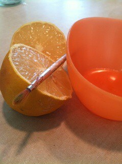 Lemon juice and brush